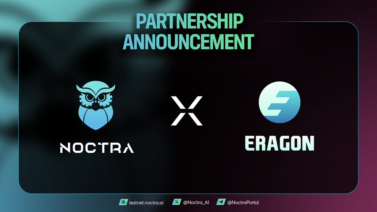 Rossy Ren (@renrossy22) on Twitter photo ERAGON x <a href="/Noctra_protocol/">Noctra Protocol</a>: Revolutionizing DeFi with AI on <a href="/Aptos/">Aptos</a> 🤖
We’re thrilled to team up with Noctra, Aptos' first AI-powered DeFi platform, to enhance trading strategies and boost returns!
<a href="/Eragon_gg/">ERAGON</a>
eragon.gg/eragon-news/67 ERAGON x <a href="/Noctra_protocol/">Noctra Protocol</a>: Revolutionizing DeFi with AI on <a href="/Aptos/">Aptos</a> 🤖
We’re thrilled to team up with Noctra, Aptos' first AI-powered DeFi platform, to enhance trading strategies and boost returns!
<a href="/Eragon_gg/">ERAGON</a>
eragon.gg/eragon-news/67