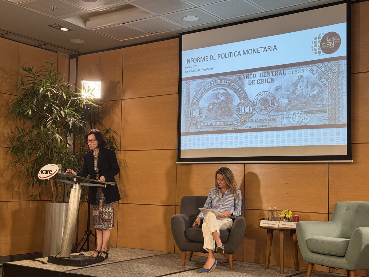 En <a href="/ICARE_Chile/">ICARE</a> la presidenta del Banco Central de Chile, Rosanna Costa, presenta el Informe de Política Monetaria #IPoM de marzo 2025, que recomiendo mucho.
👉🏼bcentral.cl/contenido/-/de…