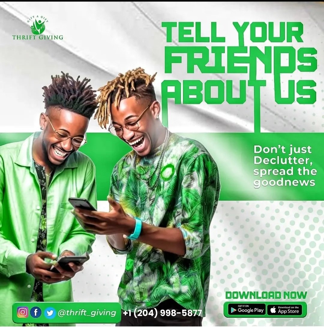 Thrift_Giving's tweet image. Spread the good news! ️ Share this post and tell your friends and family about thrift giving app.

📍Download our app now by clicking on the link in bio!
.
.
.
.
#DeclutterForGood #ThriftGivingTuesday #GiveMoreLiveMore #CommunityCare
#thriftgiving
#canadawinnipeg #canadamanitoba