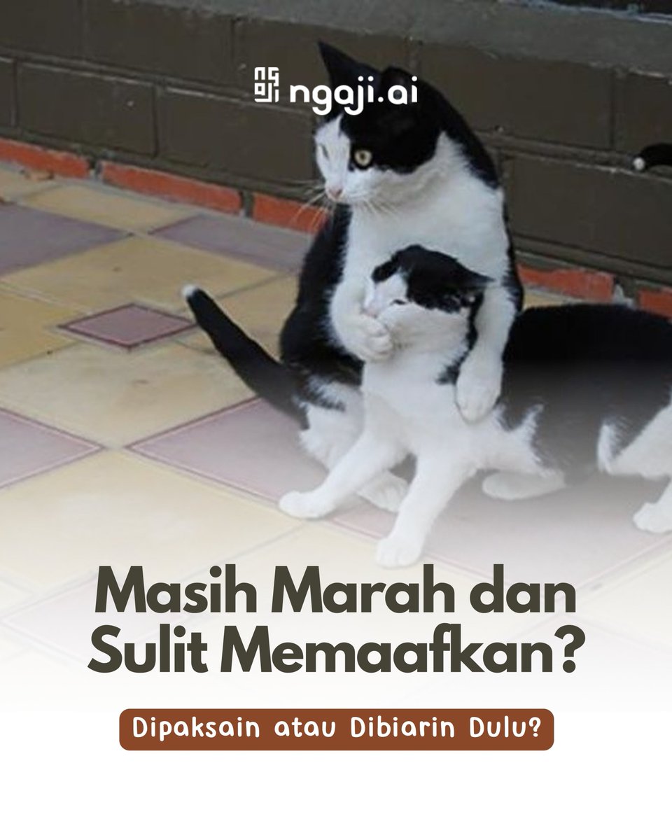 ngaji_ai's tweet photo. Sudah mendekati Idulfitri, tapi hati masih dipenuhi amarah dan sulit memaafkan kesalahan orang lain di masa lalu. 

Harus dipaksain atau dibiarin dulu, ya? 🤔

Yuk, bahas bareng di thread ini!

#HariIniLebihBaik #SemuaPastiBisaNgaji https://t.co/rM6hJ5LLEr