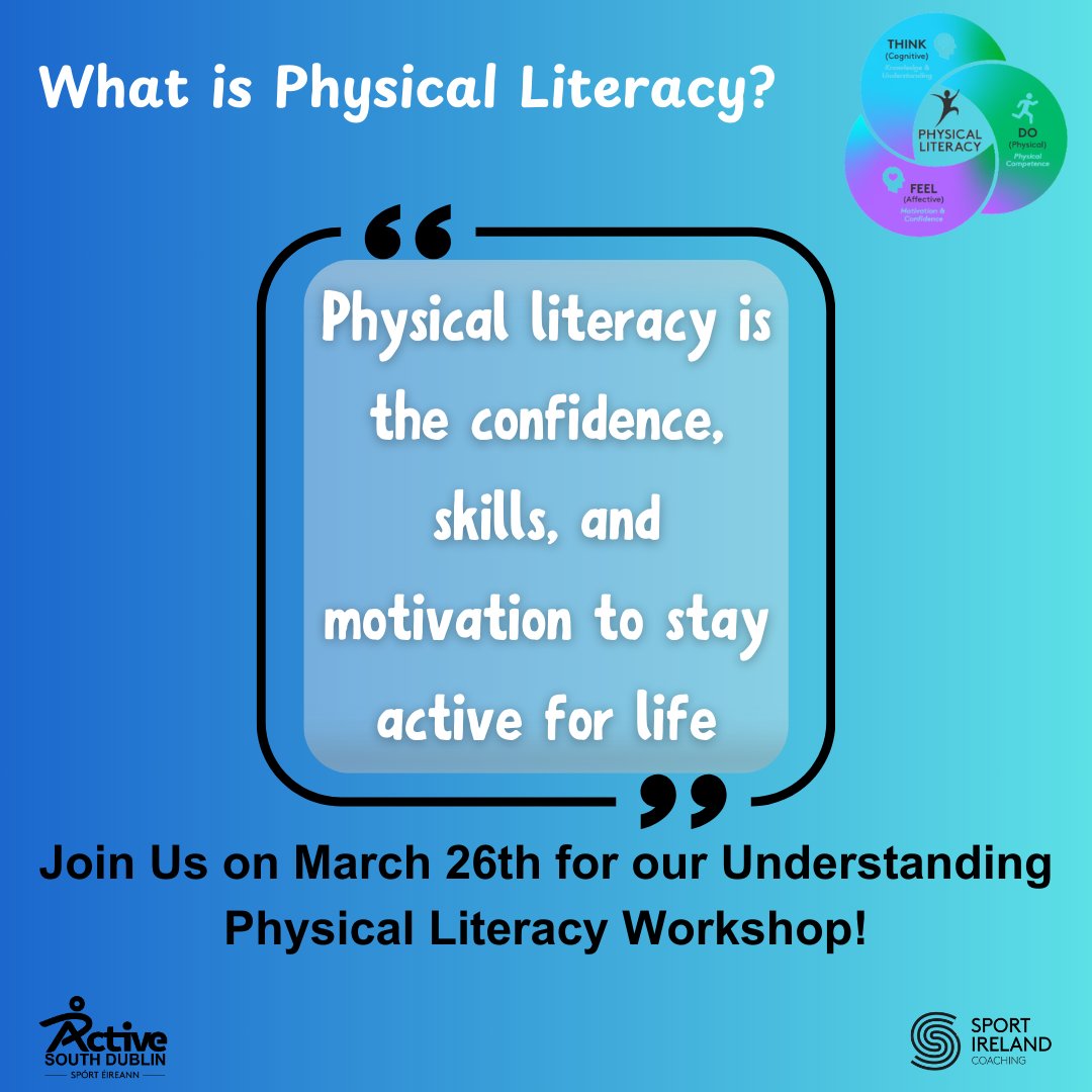 𝐖𝐡𝐚𝐭 𝐢𝐬 𝐏𝐡𝐲𝐬𝐢𝐜𝐚𝐥 𝐋𝐢𝐭𝐞𝐫𝐚𝐜𝐲?
Physical literacy is the key to moving with confidence, skill, and enjoyment at any age.
Join our 𝐅𝐑𝐄𝐄 online workshop on March 26th at 18:30 to discover how physical literacy can benefit you, your family, or your community.