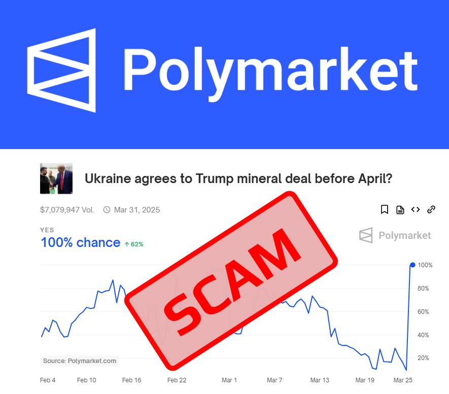 MARMOT (@web3marmot) on Twitter photo YOU MUST STOP BETTING ON <a href="/Polymarket/">Polymarket</a>
Polymarket has scammed its users once more.
The event outcomes are determined by a group of influential users who secure positions and then vote in their favor, regardless of the actual results.
Check out this market: YOU MUST STOP BETTING ON <a href="/Polymarket/">Polymarket</a>
Polymarket has scammed its users once more.
The event outcomes are determined by a group of influential users who secure positions and then vote in their favor, regardless of the actual results.
Check out this market: