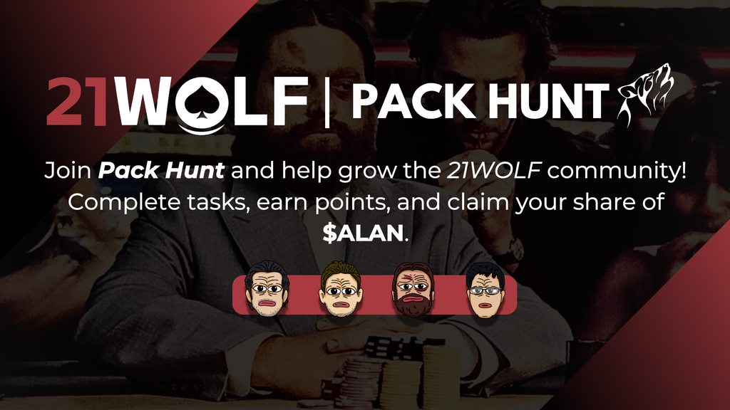 21WOLF Pack Hunt will start today! 🐺

Referral System built within Telegram, where you can earn $ALAN, by referring your friends. 🫡

We allocated 5% of $ALAN supply towards this system.

Join us on: t.me/bet21wolf

#21wolf #alan #airdrop #referral #crypto #giveaway