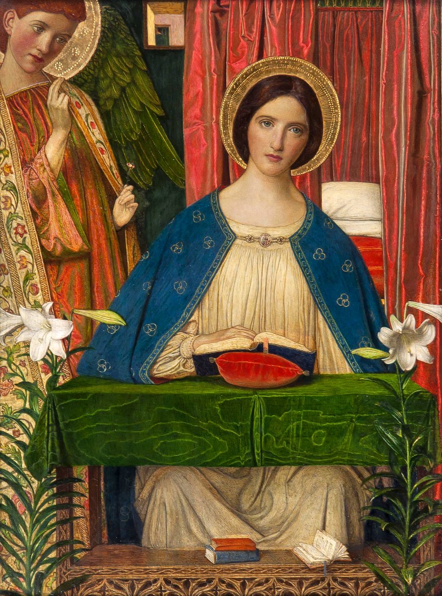 visual_logos's tweet image. La Anunciación - Arthur Joseph Gaskin - 1898