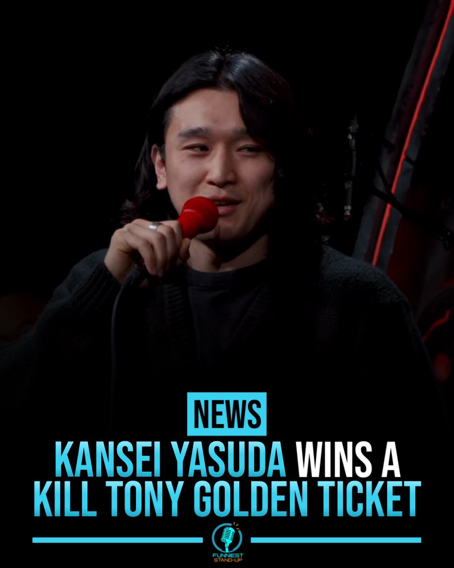 funnieststandup's tweet image. #KanseiYasuda wins a #KillTony Golden Ticket‼️

Last night on KT after a hilarious performance and interview Kansei Yasuda was awarded a KT Golden Ticket.