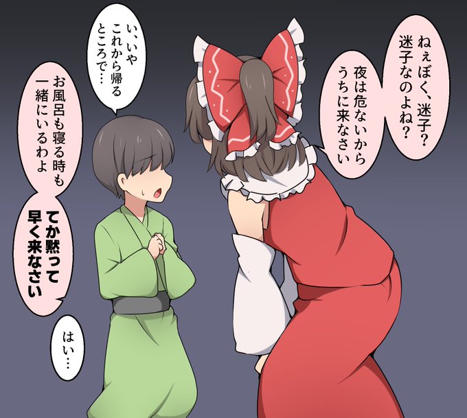 里の子を守る霊夢さん 