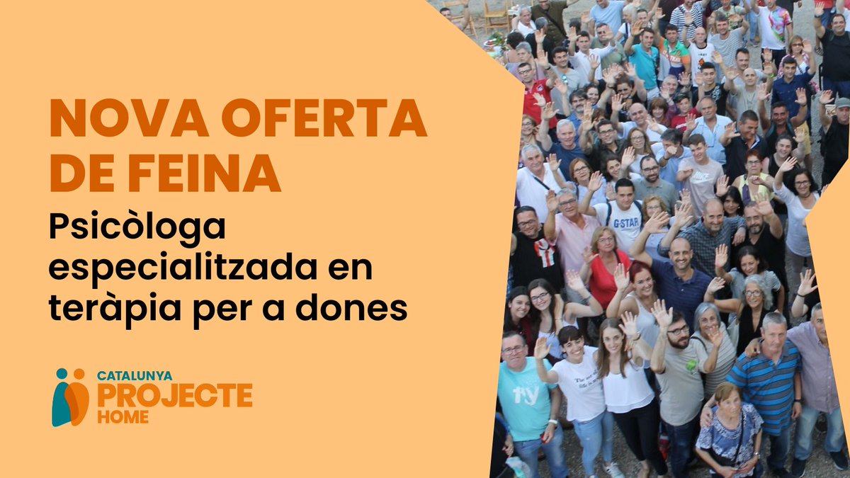 projectehomeCAT's tweet photo. Vols treballar per promoure l'autonomia i la dignitat de les persones amb addiccions? 

🔍Busquem una psicòloga especialitzada en teràpia per a dones, per guiar i acompanyar el seu procés terapèutic.

👉Més informació a: https://t.co/Gb8q6jY05n

#ofertadefeina https://t.co/UHJuhBgOZU