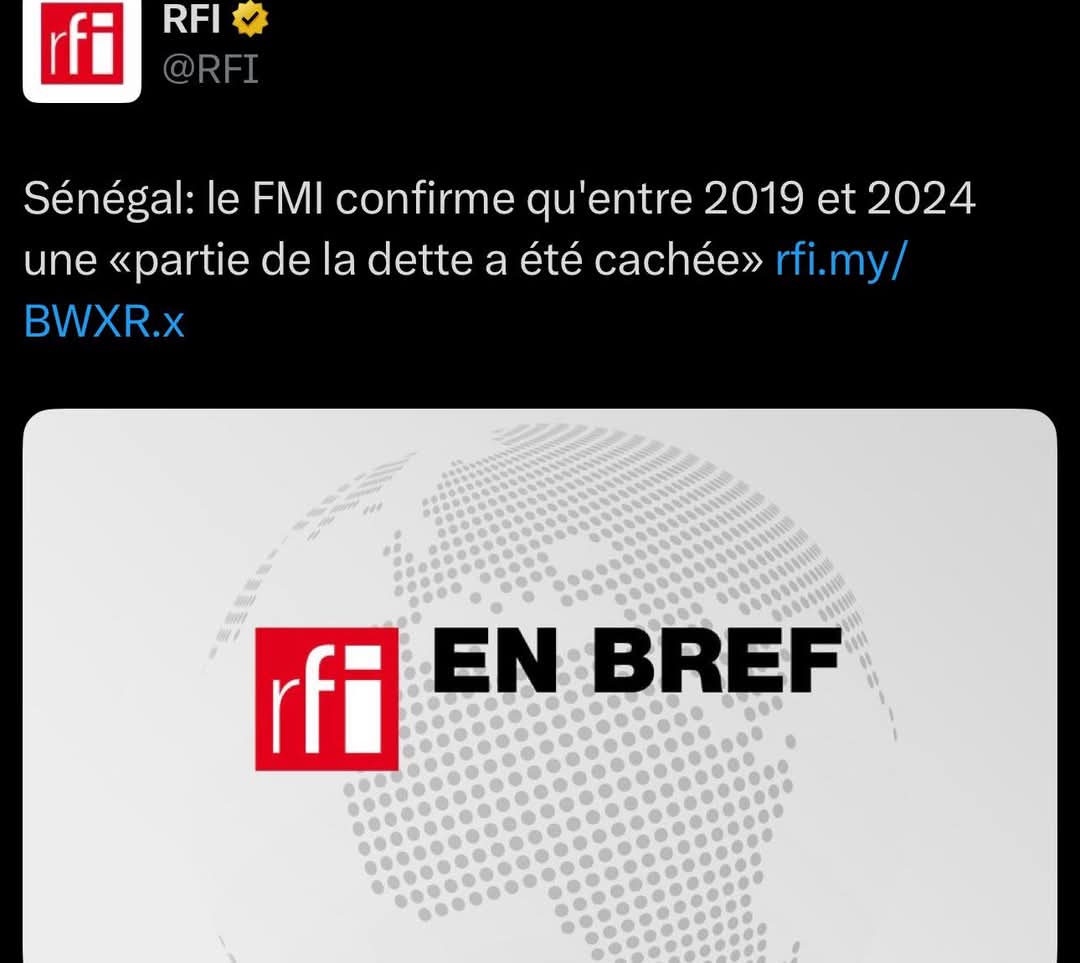 Visiblement, tout le monde confirmeOusmane Sonko et  les conclusions du Rapport d'audit des finances publiques  de la Cour des Comptes sauf Macky Sall et ses comparses qui ont pillé les caisses du Sénégal.
Fini leur jeu enfantin de cache cache. 
Ils doivent rendre compte.