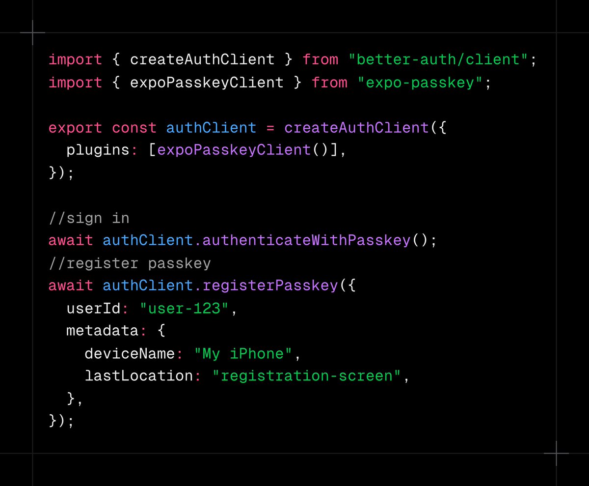 Expo Passkey

A Better Auth plugin enabling secure, passwordless authentication in <a href="/expo/">Expo</a> applications through native biometric authentication

⇃ link below ⇂