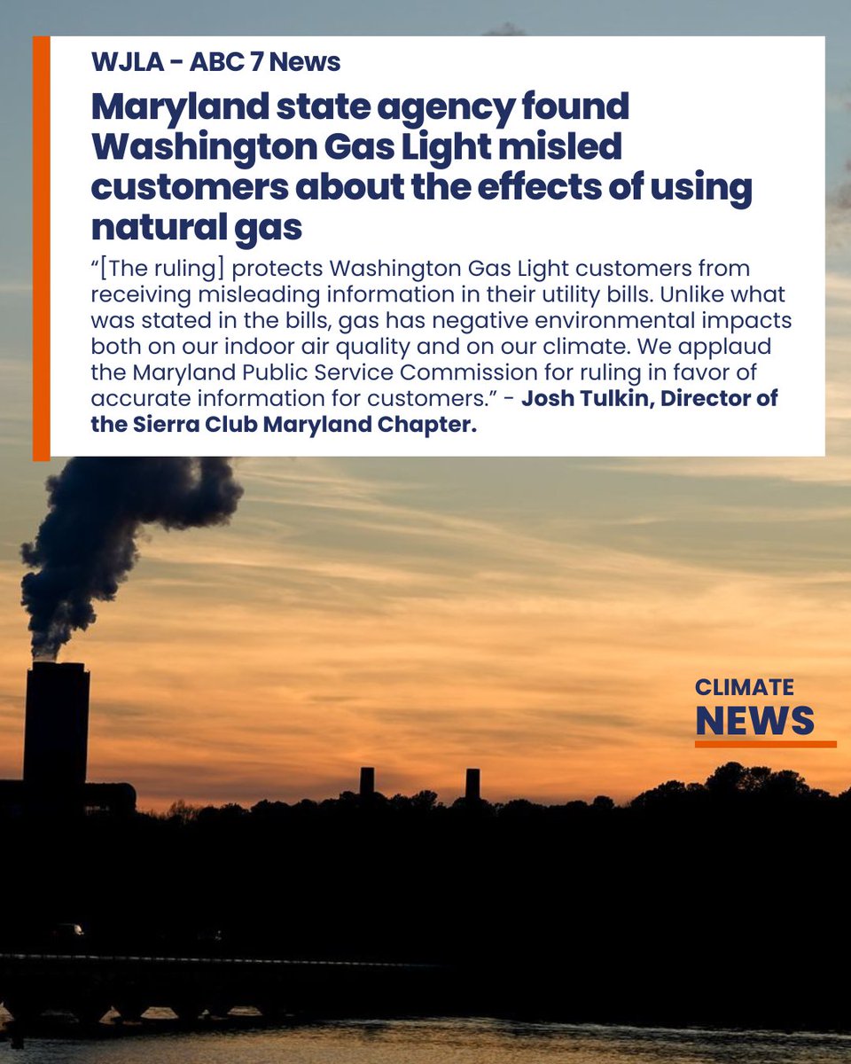 CCAN Action Fund (@ccanactionfund) on Twitter photo Maryland Public Service Commission rules Washington Gas Light misled customers about natural gas! 🌿 Big win for consumers and the environment! Kudos to @SierraClubMD and <a href="/Earthjustice/">Earthjustice</a> for fighting misinformation. 👏 bit.ly/4bXbtdr
#UtilityAccountability Maryland Public Service Commission rules Washington Gas Light misled customers about natural gas! 🌿 Big win for consumers and the environment! Kudos to @SierraClubMD and <a href="/Earthjustice/">Earthjustice</a> for fighting misinformation. 👏 bit.ly/4bXbtdr
#UtilityAccountability