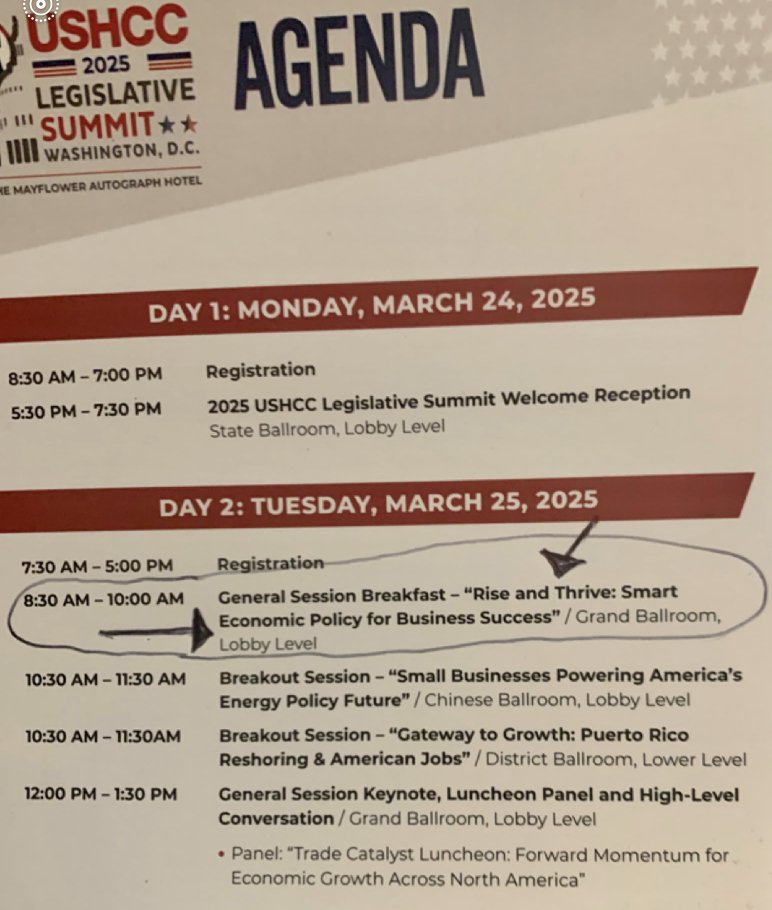 Time to "Rise and Thrive" for #USHCCLS25! Looking forward to my panel on extending Tax Cuts and Jobs Act provisions for small business. It's not only "smart economic policy for business success" but a priority and necessary for strong entrepreneurship and small business growth!