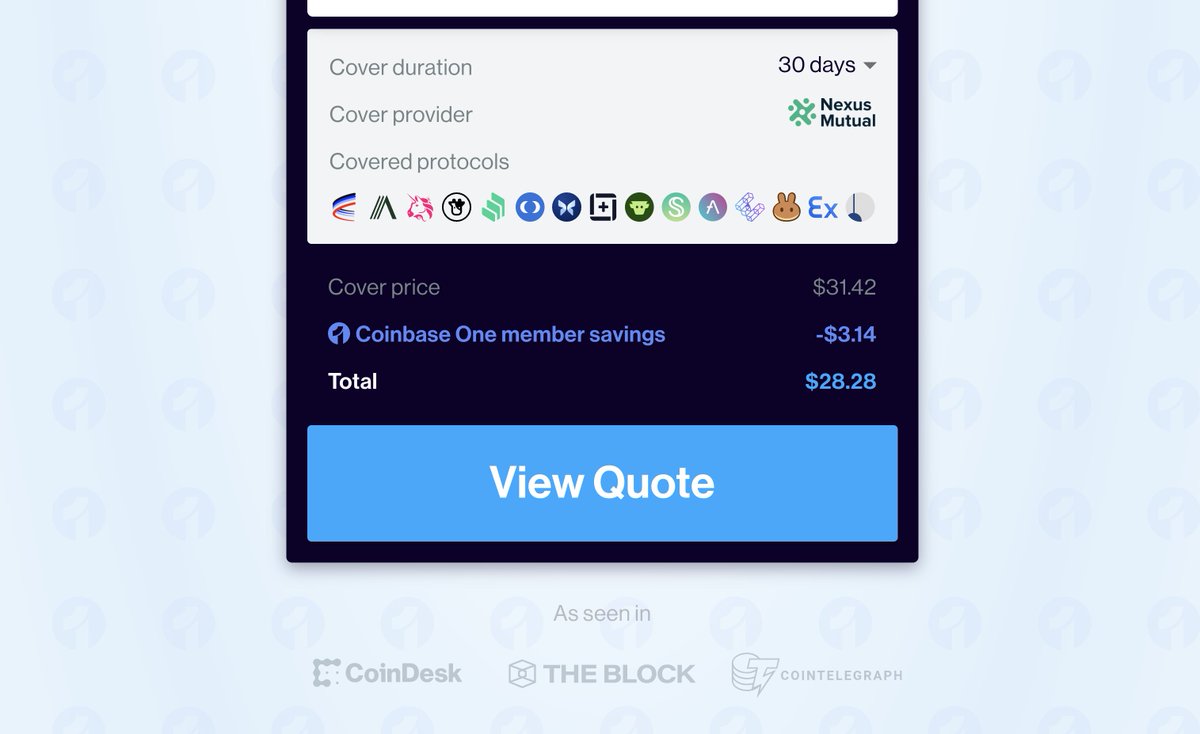 📣 BREAKING: we just gave the @Base Pass its biggest upgrade yet 🔵

🛡️ Coverage now extends to 16 protocols representing 80%+ of Base by TVL

🪙 Price dropped to just 0.3% for a full month of protection

1️⃣ Now part of Coinbase One onchain perks (save an extra 10%)

🧵 Alpha 👇