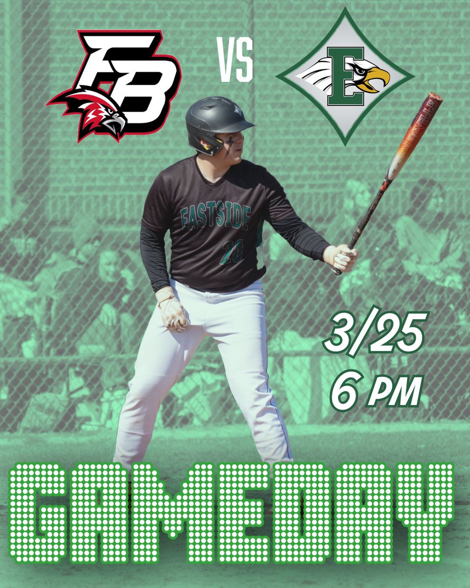 GAMEDAY
🟢Varsity
🆚 Flowery Branch
⏰ 6 PM
📍Eastside High School