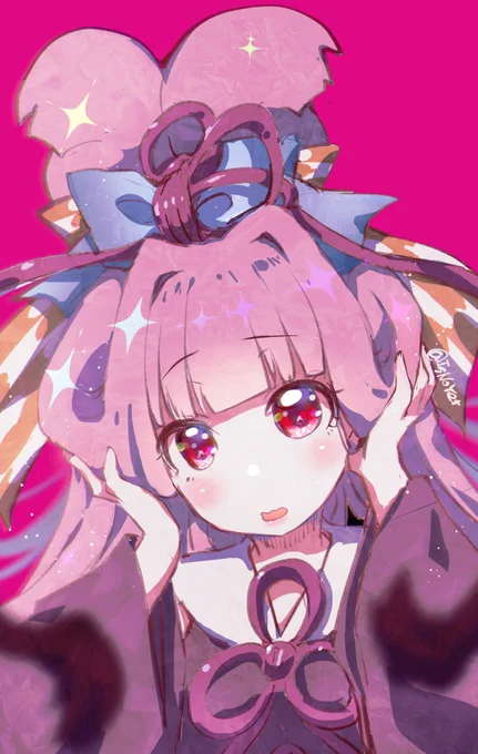 #最近フォローした人は知らない過去絵を晒す 髪のキューティクルを+で描いてた時代です。
