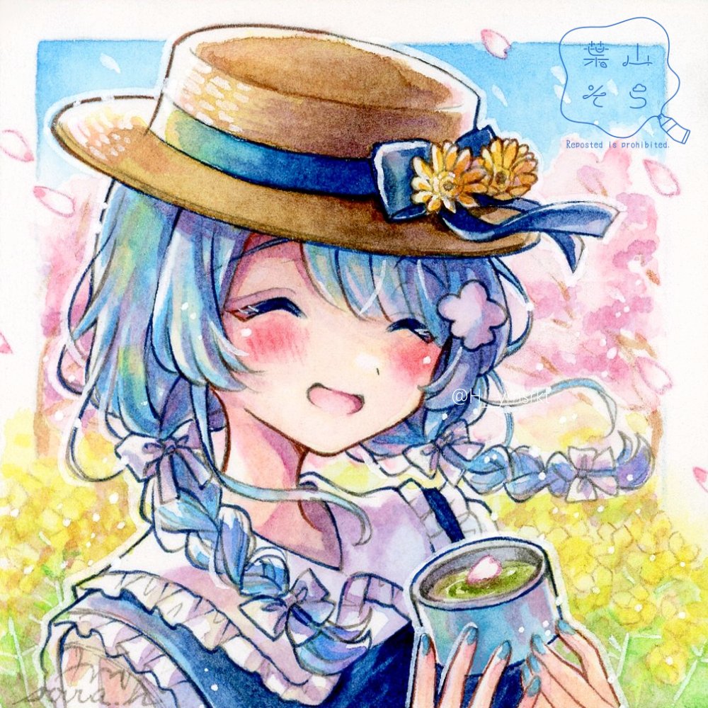 しあわせひとひら」(豆色紙) ウォーターフォード紙 #透明水彩 しあわせひとひら」(豆色紙) ウォーターフォード紙 #透明水彩