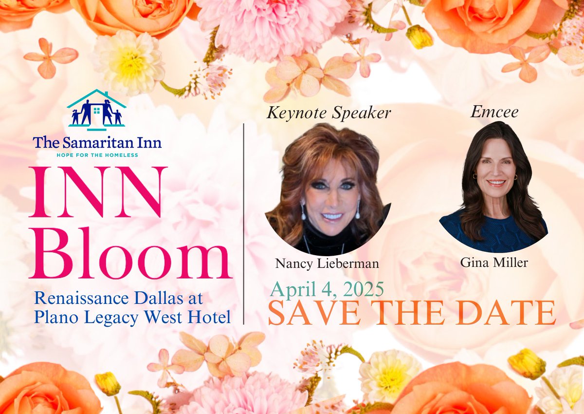 🌸 Join us at Inn Bloom 2025, a transformative luncheon featuring Nancy Lieberman and Gina Miller! Let's come together to support The Samaritan Inn's vital mission to end homelessness. Register today: secure.qgiv.com/event/innbloom…
#InnBloom2025 #TheSamaritanInn