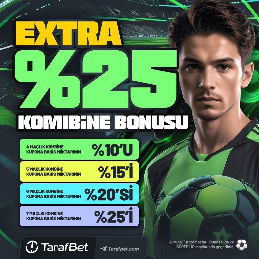 💲 KOMBİNE BAHSİN TAM ZAMANI !

⚽️ Avrupa Kupaları Futbol Maçları, Süperlig, Bundesliga, Maçlarında Kombine Kupon Yap

✅4 Maçlık Kombine  %10 Ekstra Fırsat
✅5 Maçlık Kombine %15 Ekstra Fırsat
✅6 Maçlık Kombine %20 Ekstra Fırsat
✅7 ve Daha Fazla Kombine Kupona %25’i Fırsat!