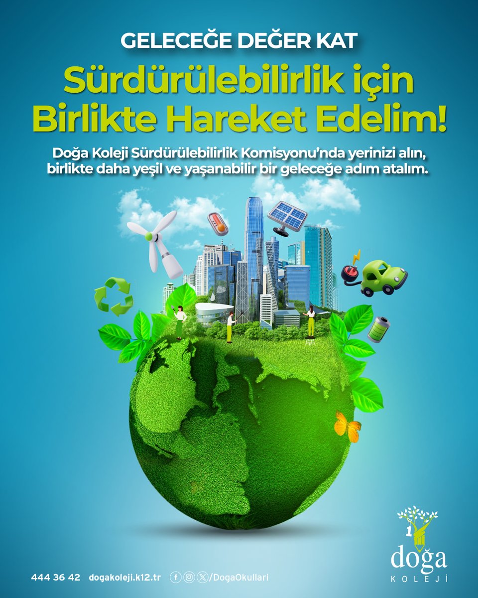 💚 Sürdürülebilirlik için birlikte hareket edelim! ♻
Doğa Koleji olarak, sürdürülebilir bir gelecek için önemli bir adım atıyoruz. Çevresel, toplumsal ve ekonomik sürdürülebilirlik alanlarında farkındalık yaratmayı hem bireylerin hem de toplumun bu süreçte etkin bir rol almasını
