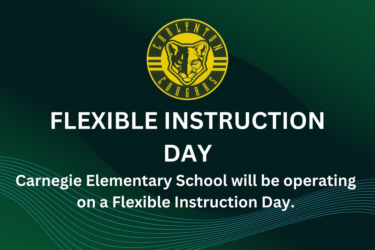 Due to a water main break on the Carnegie Elementary campus, the district will utilize a Flexible Instruction Day for students attending Carnegie Elementary School. Please check your email for further details about the Flexible Instruction Day.