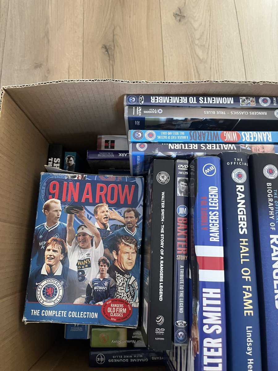 andrew07023's tweet photo. Anyone interested in a load of rangers books/dvds free to a good home need to take all. Collection in Glasgow area. https://t.co/hx58r1ceyf