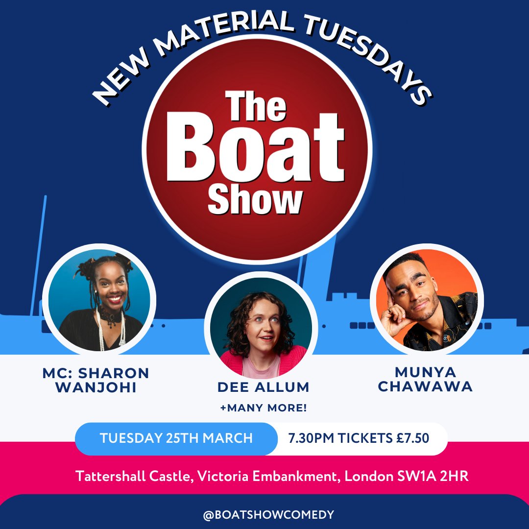 The Boat Show Comedy Club (@boatshowcomedy) on Twitter photo Tonight at the Boat Show Comedy Club: <a href="/SharonWanjohi_/">Sharon W.</a> <a href="/munyachawawa/">Munya Chawawa</a> Dee Allum as our closing act plus many more acts, great views, delicious food and fantastic vibes as usual! #LondonComedy #BoatShowComedyClub <a href="/thetattershall/">Tattershall Castle</a> Tonight at the Boat Show Comedy Club: <a href="/SharonWanjohi_/">Sharon W.</a> <a href="/munyachawawa/">Munya Chawawa</a> Dee Allum as our closing act plus many more acts, great views, delicious food and fantastic vibes as usual! #LondonComedy #BoatShowComedyClub <a href="/thetattershall/">Tattershall Castle</a>