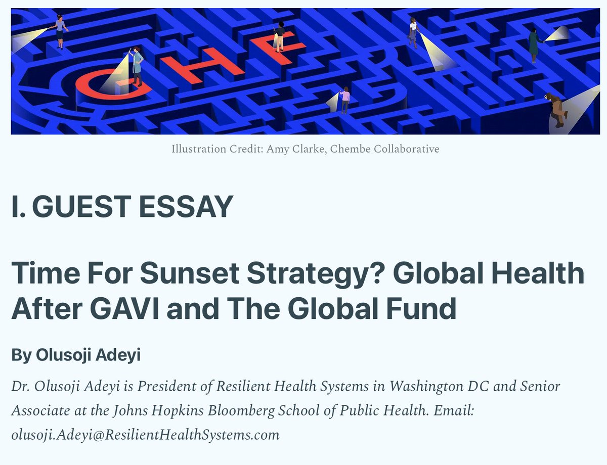 Dr. Soji Adeyi (@sojiadeyi) on Twitter photo Wealthy countries & <a href="/gatesfoundation/">Gates Foundation</a> should publicly state whether they are for/ against sunsetting <a href="/gavi/">Gavi, the Vaccine Alliance</a> & <a href="/GlobalFund/">The Global Fund</a> over an explicit transition period. <a href="/FilesGeneva/">Geneva Health Files</a> <a href="/BillGates/">Bill Gates</a> <a href="/FCDOGovUK/">Foreign, Commonwealth & Development Office</a> <a href="/_AfricanUnion/">African Union</a> <a href="/vonderleyen/">Ursula von der Leyen</a> <a href="/SecRubio/">Secretary Marco Rubio</a> <a href="/devex/">Devex</a> <a href="/DevTodayJournal/">Development Today</a>
genevahealthfiles.substack.com/p/time-for-sun⦠Wealthy countries & <a href="/gatesfoundation/">Gates Foundation</a> should publicly state whether they are for/ against sunsetting <a href="/gavi/">Gavi, the Vaccine Alliance</a> & <a href="/GlobalFund/">The Global Fund</a> over an explicit transition period. <a href="/FilesGeneva/">Geneva Health Files</a> <a href="/BillGates/">Bill Gates</a> <a href="/FCDOGovUK/">Foreign, Commonwealth & Development Office</a> <a href="/_AfricanUnion/">African Union</a> <a href="/vonderleyen/">Ursula von der Leyen</a> <a href="/SecRubio/">Secretary Marco Rubio</a> <a href="/devex/">Devex</a> <a href="/DevTodayJournal/">Development Today</a>
genevahealthfiles.substack.com/p/time-for-sunā¦