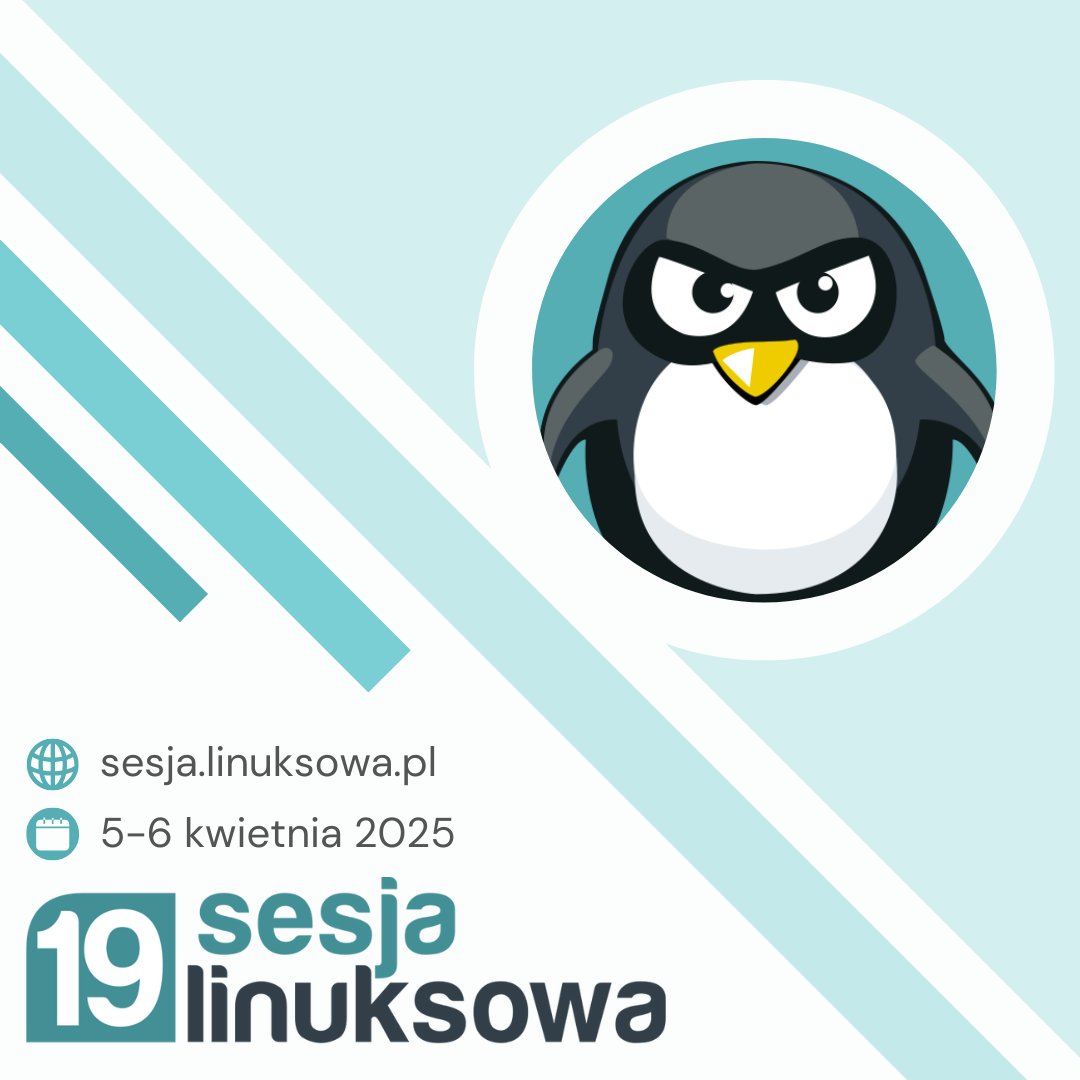 🐧 The 19th Linux Session is coming up! 🐧

The Linux Session is the oldest free conference in Poland dedicated to Open Source and new trends in IT.

🔗 More info: sesja.linuksowa.pl

#LinuxSession #linux #opensource #foss