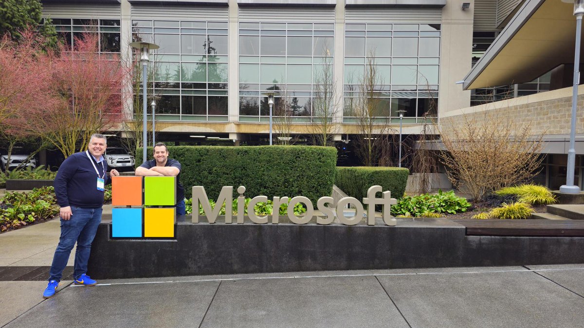 SyskitTeam's tweet photo. @fborozan and @vladcatrinescu reporting live from the MVP Summit. And yes, they had to get the classic Microsoft HQ shot.🤓If you're around, say hi!
#MicrosoftSummit #MVPs #MVPCommunity #M365 https://t.co/B5ch6LRpW9