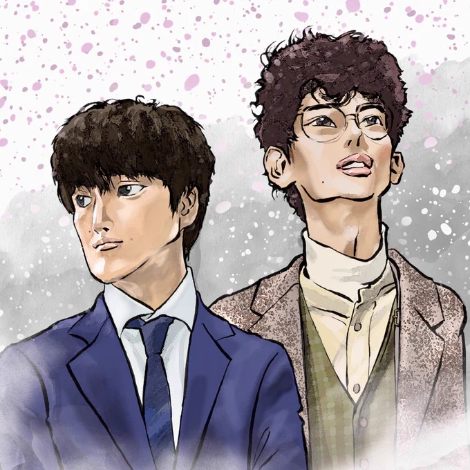 ちょっと加筆修正 御上先生と柊先生(3年a組)の並びを描いて見たくって…「殿」とフィリップ君でもあるし