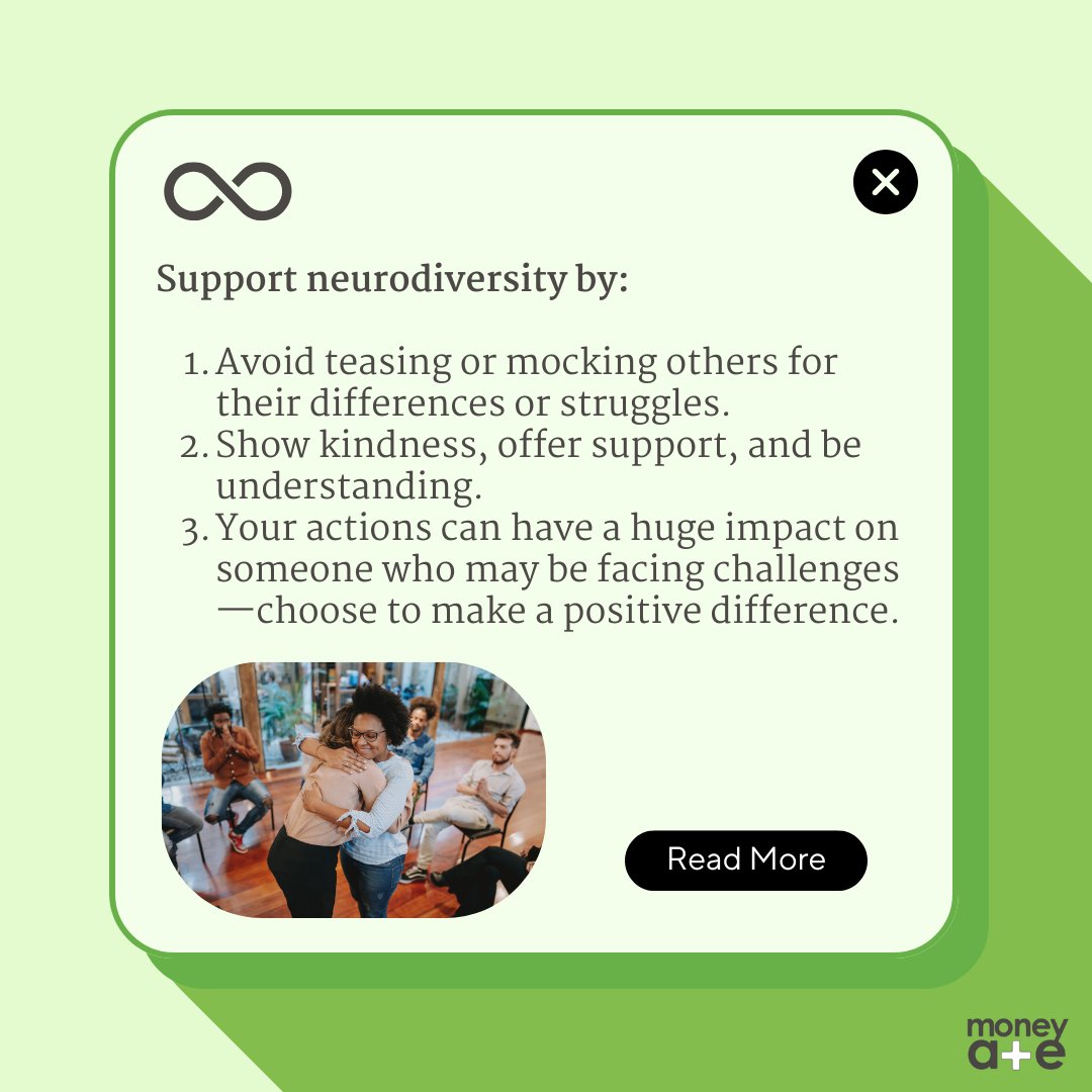 moneyaande's tweet photo. Let’s make celebrating and holding space for neurodivergence the new norm! 💚💡🧠 https://t.co/gjH5DCKxPA