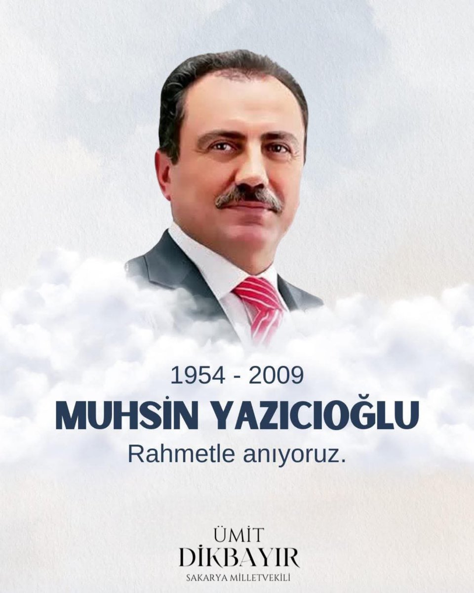 "Bir saniyesine bile hükmedemediğiniz bir dünya için bu kadar fırıldak olmanın anlamı yok.."    

Muhsin Yazıcıoğlu’nu 
Rahmetle anıyorum..