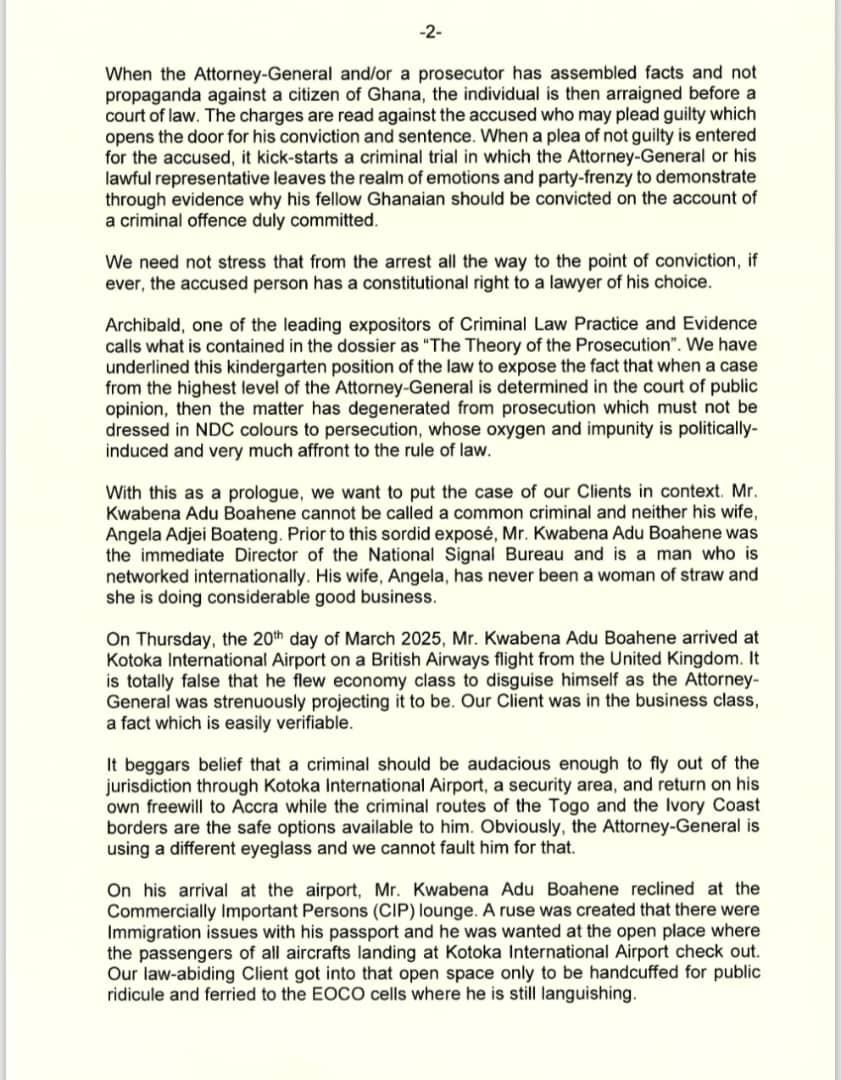 TM_Acquah's tweet photo. Legal team for former Director Genaral of NSB, Kwabena Adu Boahen slams AG for unverified allegation. https://t.co/A6emmhXIqU