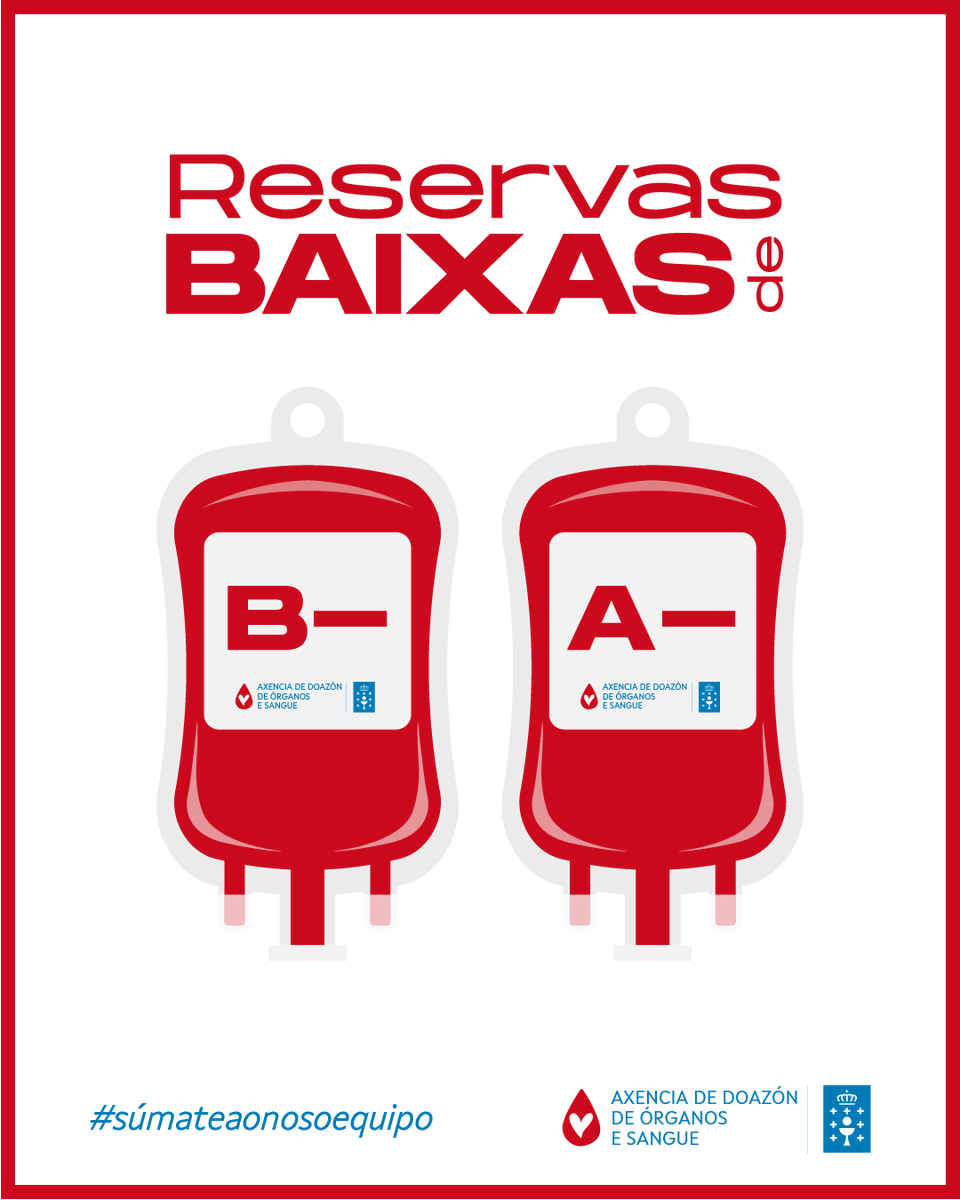 doadoressangue's tweet photo. ⚠️ Actualizamos o #semáforo!
Temos #RESERVASBAIXAS dos grupos A- e B-
Ven doar sangue!
🩸Grazas https://t.co/L9NdMEKA0X