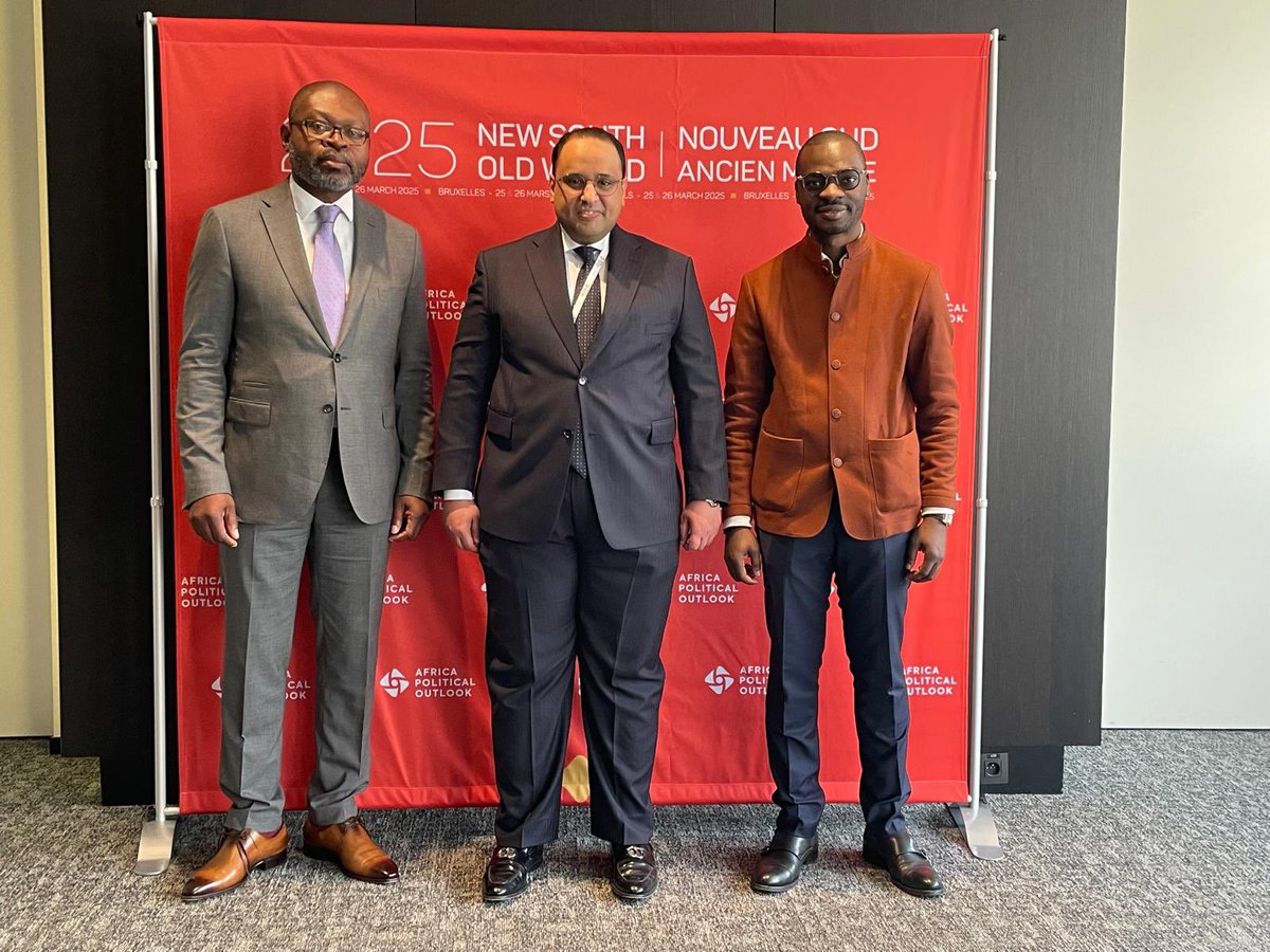 Amb_KFALHajri's tweet photo. Pleased to meet Mr. Adébissi Djogan, Founder-Executive Director &amp; Mr. Viwanou Gnassounou,Chairman of the Steering Committee of the Africa Political Outlook at the 3rd Edition of its summit “New South, Old World” discussing African-European relations &amp; cooperation. https://t.co/rpqrnwc0bR