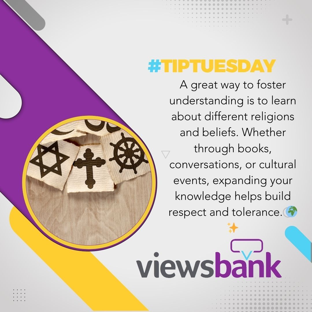 viewsbank's tweet image. 💡 Tip Tuesday – Respecting Different Beliefs 
#TipTuesday #ReligiousTolerance #UnderstandingMatters