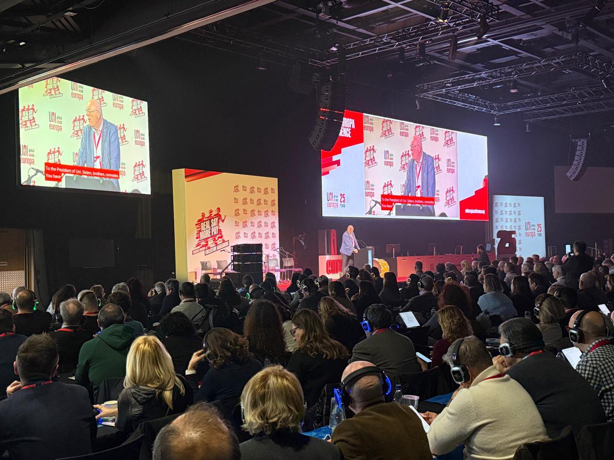 A fantastic opening ceremony at the <a href="/UNI_Europa/">UNI Europa</a> Conference in Belfast, with inspirational speakers and amazing performances.

Now, on to the business of the conference, representing <a href="/CWUnews/">CWU</a> members and sharing their workplace experiences with comrades from across Europe.