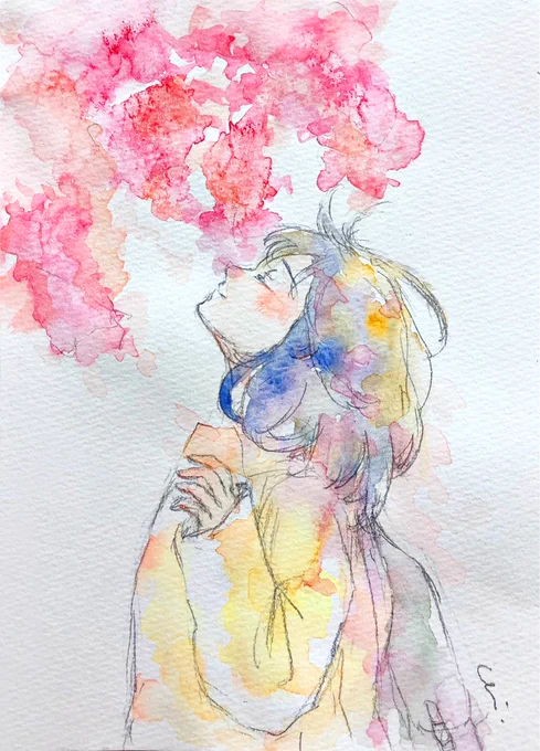 『はるうらら』#水彩画 #絵画 #イラスト#watercolor 