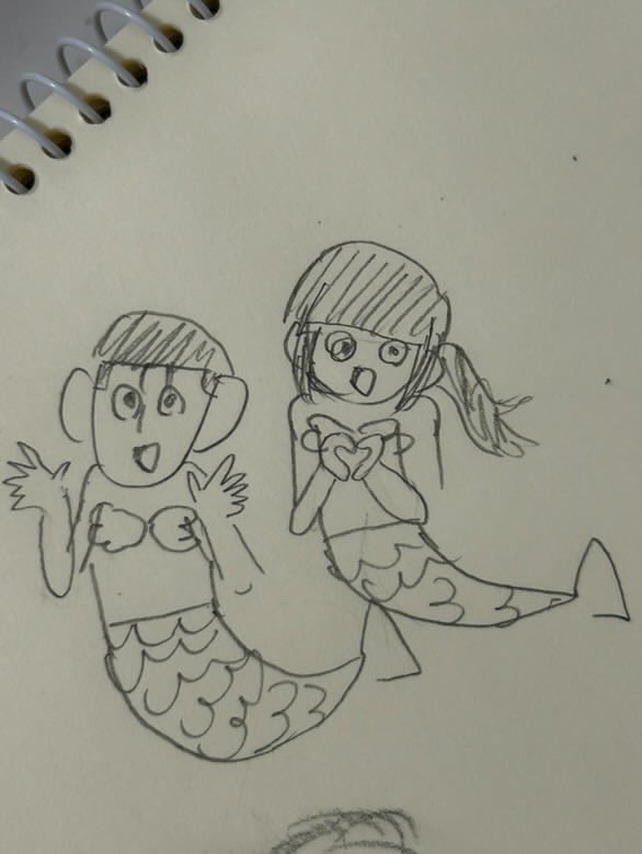 相互の友達が描いてくれた私と大石くんWWWWWこれはどの世界線なの⁉️🙃WWWWW