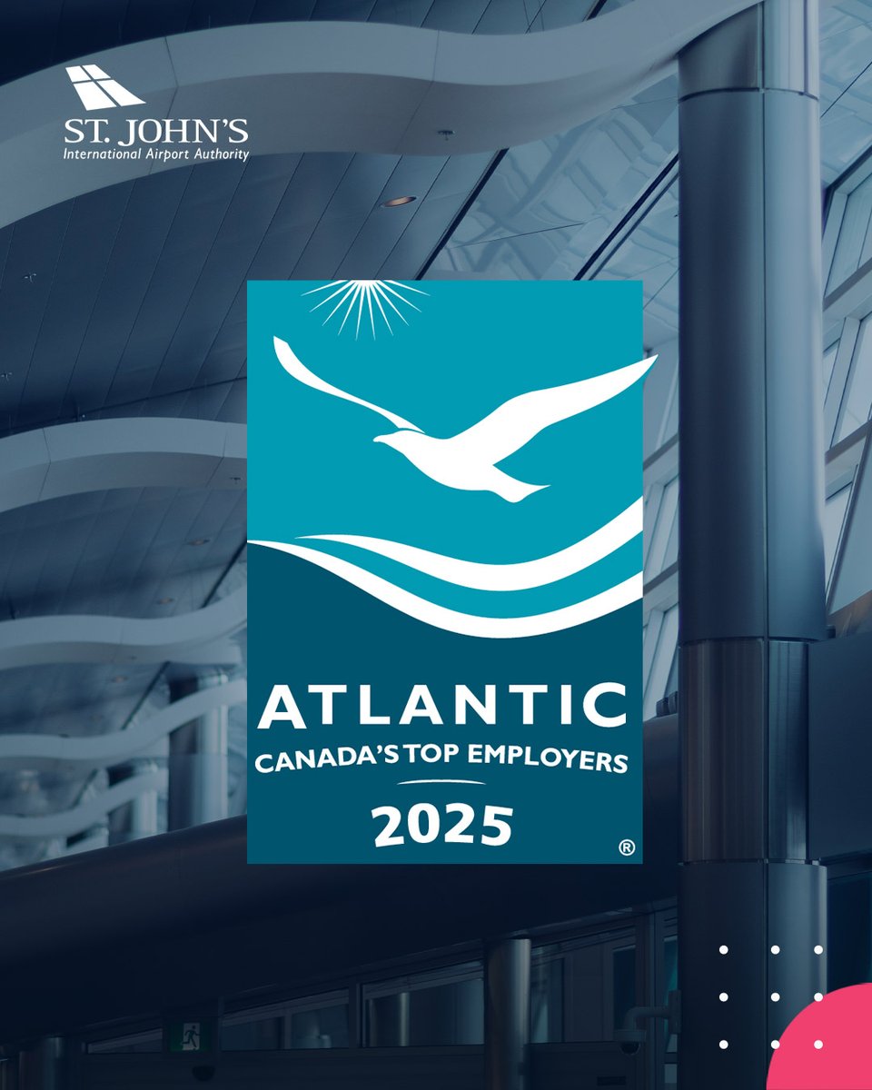 For the second consecutive year, the St. John’s International Airport Authority is proud to be recognized as one of Atlantic Canada’s Top Employers! 🏆

This award recognizes employers in the four Atlantic provinces that lead their industries with exceptional places to work.