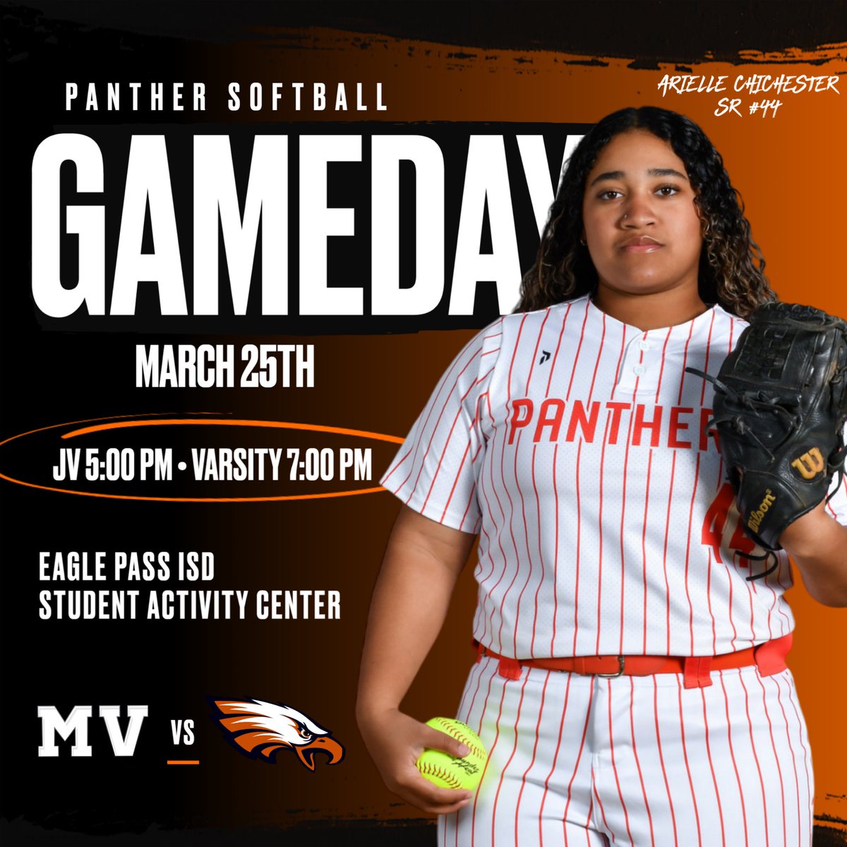IT’S GAME DAY‼️🥎
ROUND 2

📆March 25th
📍EPISD Student Activity Center
⏰ JV 5:00PM • Varsity 7:00PM
🆚 Eagle Pass