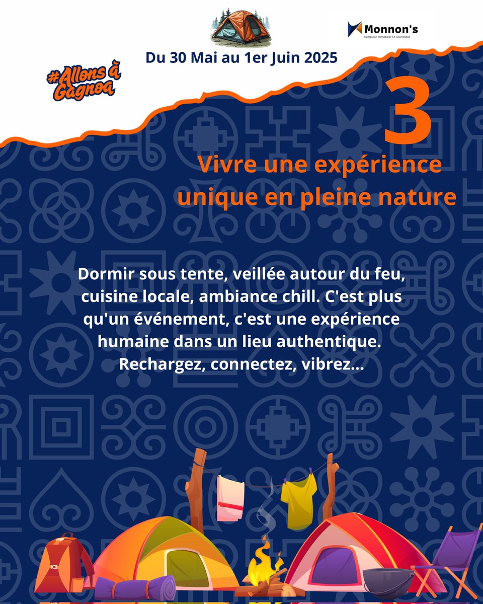Yann2262's tweet photo. Pourquoi ne pas venir ?

🌍✨ Un camp d’affaires unique vous attend à Gagnoa ! 🔥
Plongez dans 3 jours d'expérience inoubliable où business et aventure se rencontrent :

🌿 Un cadre naturel inspirant pour stimuler vos idées.
🤝 Networking avec des investisseurs et entrepreneurs. https://t.co/zgUOhU7krh