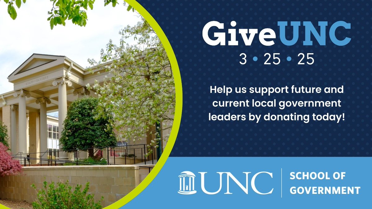 UNC School of Government (@uncsog) on Twitter photo #GiveUNC is today! We hope you'll support us by making a gift to the School of Government Foundation. This fund enables us to be responsive to the current challenges our clients face. Gifts today go even farther by unlocking challenges. Give now at: giveunc.unc.edu/cause/school-o… #GiveUNC is today! We hope you'll support us by making a gift to the School of Government Foundation. This fund enables us to be responsive to the current challenges our clients face. Gifts today go even farther by unlocking challenges. Give now at: giveunc.unc.edu/cause/school-o…