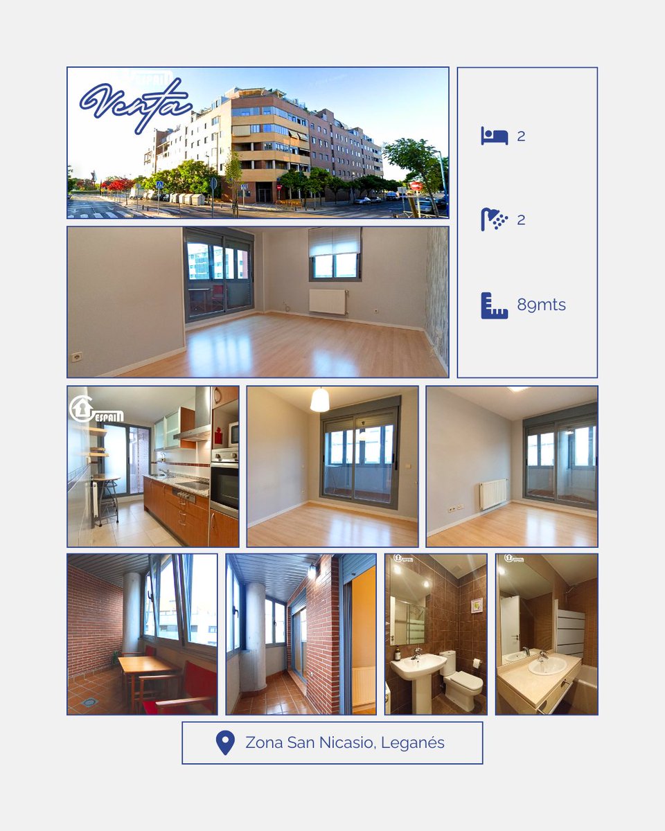 grupogespain's tweet photo. 🏡Espectacular piso en Leganés con todas las comodidades🔑Distribución amplia y luminosa, cuenta con 🛏2 dormitorios, 🚿2 baños, 🛋salón acogedor y 👨‍🍳cocina independiente. Sus dos terrazas acristaladas son perfectas para disfrutar de momentos de tranquilidad☀ ¡Ven a visitarlo! https://t.co/NF75NIFwIs