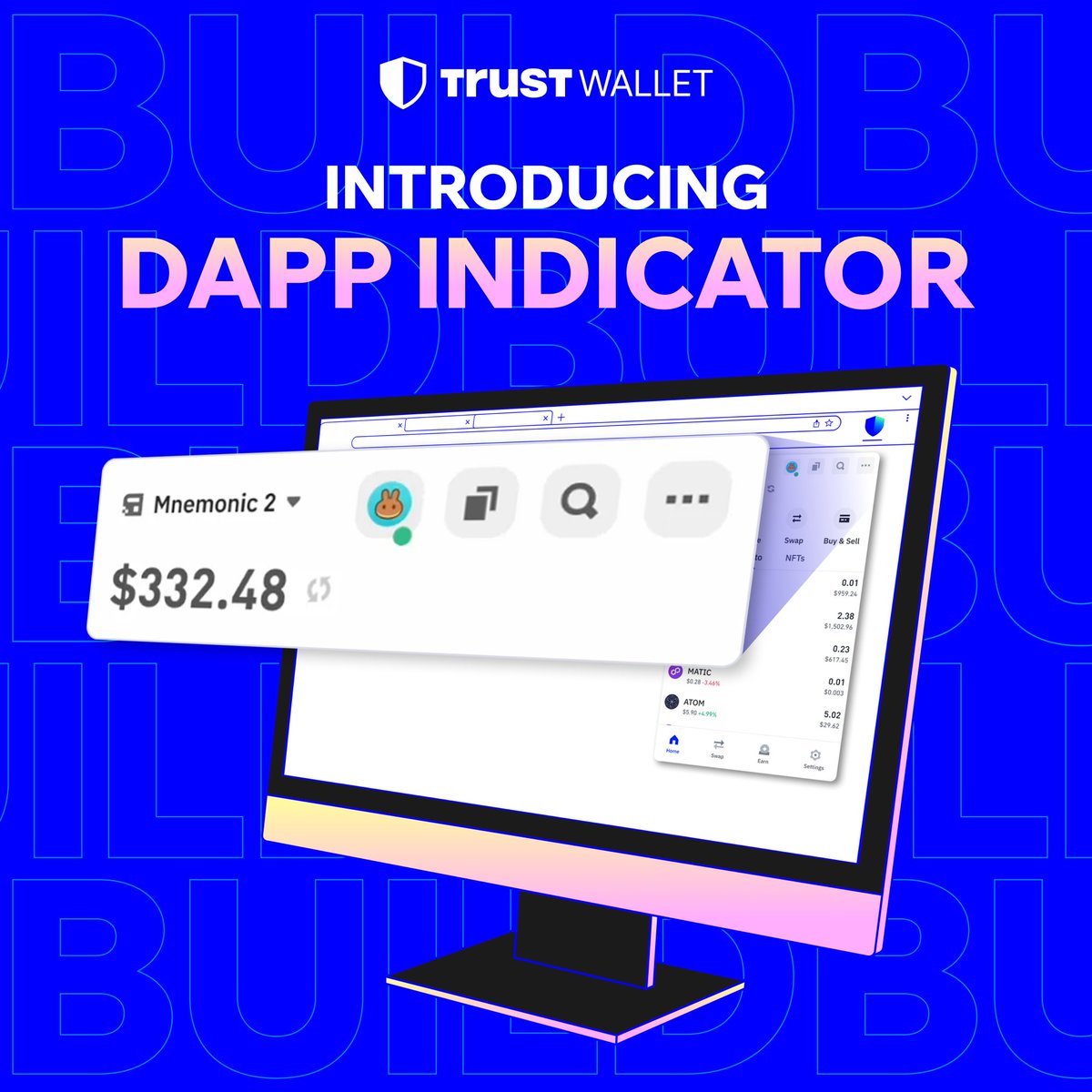 🔌 Мы добавили индикатор dApp в браузерное расширение Trust Wallet.
Теперь вы можете отслеживать в реальном времени, какие dApp подключены к вашему кошельку.

✅Активный dApp? Будет отображаться.
🚫 Заблокированный dApp? Тоже будет отображаться.

Попробуй сейчас 👉