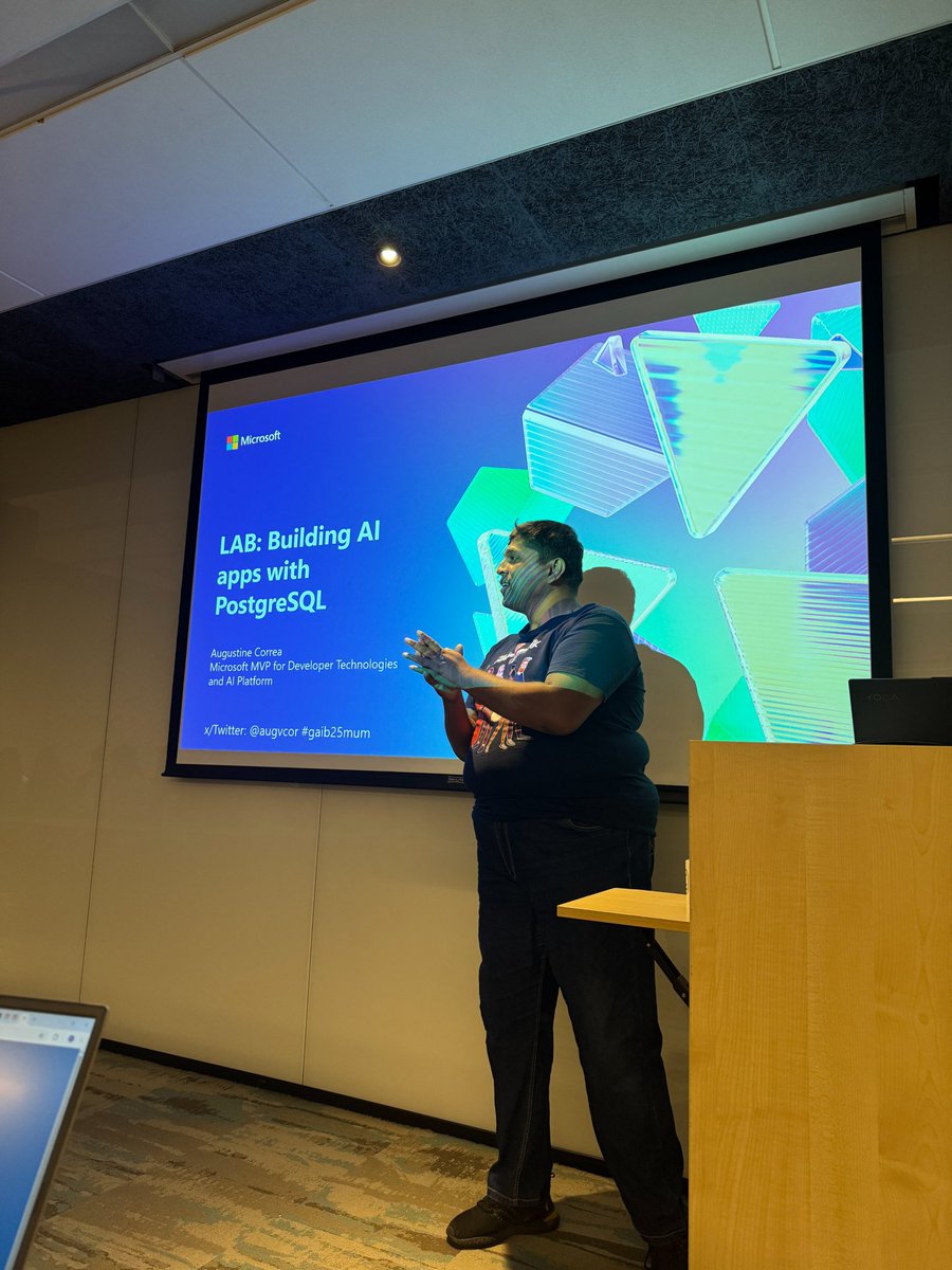 augvcor's tweet image. 8/ Next up was my workshop on building an #AI app with @Azure @PostgreSQL #FlexibleServer;  folks learnt to harness #pgVector, #pgAdmin to explore #SemanticSearch, #DiskANN and #GraphRAG