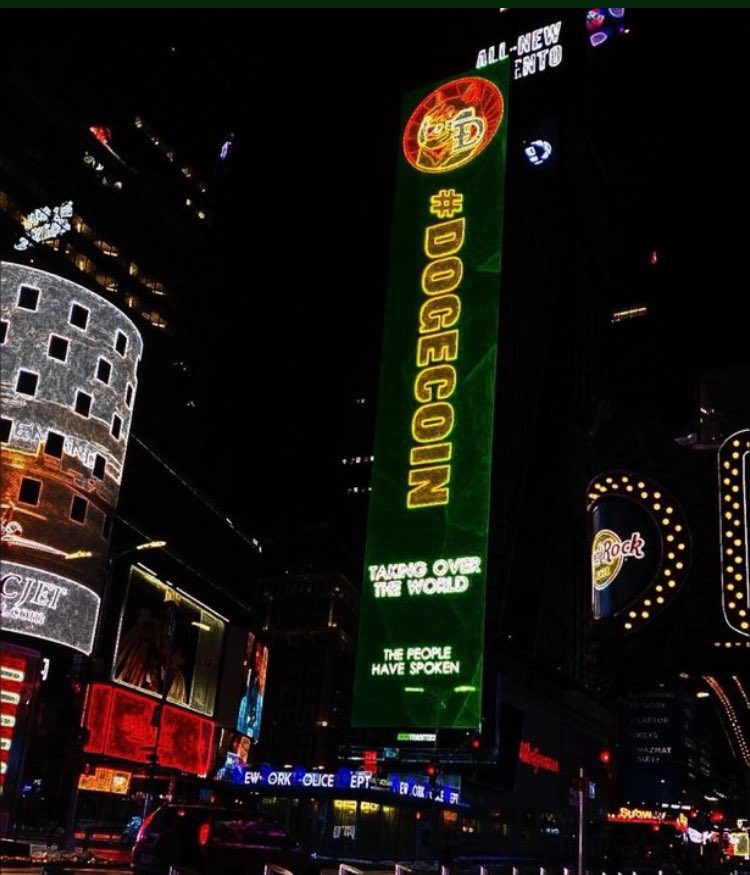 #Dogecoin appears in Time Square.

You are not bullish enough.