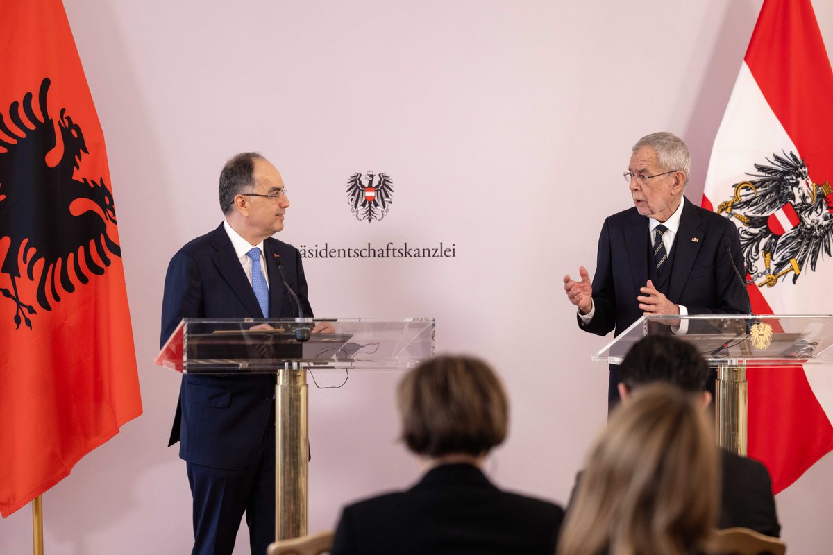 Alexander Van der Bellen (@vanderbellen) on Twitter photo Albania and Austria share excellent long-lasting bilateral relations. President <a href="/BajramBegajAL/">Bajram Begaj</a> and I agreed that there is great potential to further deepen our economic ties. (1/3) Albania and Austria share excellent long-lasting bilateral relations. President <a href="/BajramBegajAL/">Bajram Begaj</a> and I agreed that there is great potential to further deepen our economic ties. (1/3)