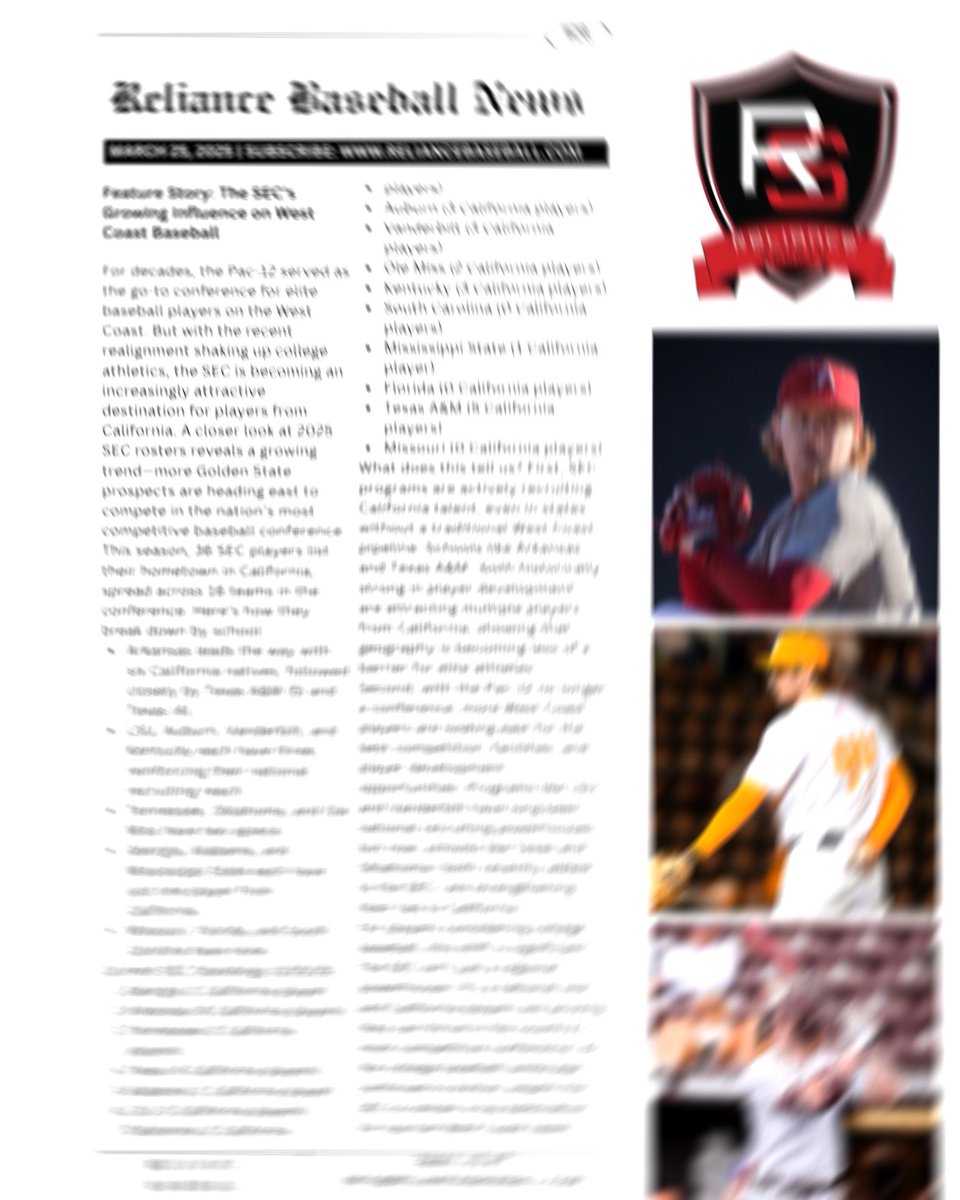 California players are making their mark in the SEC!

With the Pac-12 gone, more West Coast talent is heading east—and we’ve broken down exactly where they landed. 36 players. 16 teams.

Read the full breakdown and subscribe: reliancebaseball.com

#SEC #RelianceBaseball