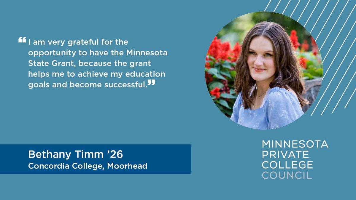 mnprivcolleges's tweet photo. The Minnesota State grant helps students realize their goal not only of attending college but for whatever comes after graduation.

#Minnesota #MnLeg #StudentAid #FinancialAid https://t.co/j9nrF5YPCI