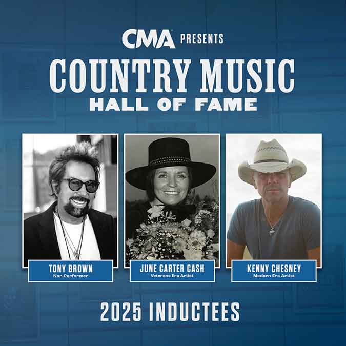 🎶 Big News from the Country Music Hall of Fame! 🎶
The 2025 Country Music Hall of Fame inductees have been announced! Congratulations to Tony Brown, June Carter Cash, and Kenny Chesney on this incredible honor.
Get the details: bit.ly/4l1REpk